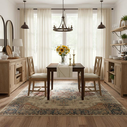 Small Square Wood Kitchen Table, Natural Finish, Dining Nook Furniture