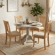 Solid Wood Round Drop-Leaf Kitchen Table and Chairs 5 Piece Set