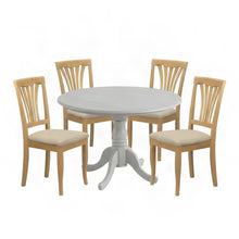 Solid Wood Round Drop-Leaf Kitchen Table and Chairs 5 Piece Set