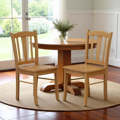 Elegant Wooden Dining Chairs – Classic Kitchen Chairs, Set of 2