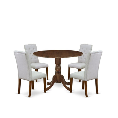 5 Pc Dinette Set Includes a Round Kitchen Table and 4 Parson Chairs