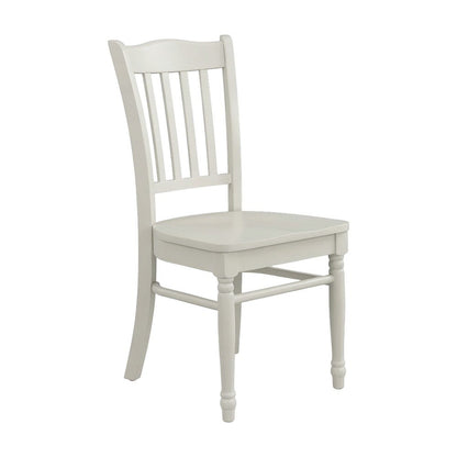 Solid Wood Round Drop-Leaf Kitchen Table 5 Piece Set, Linen White