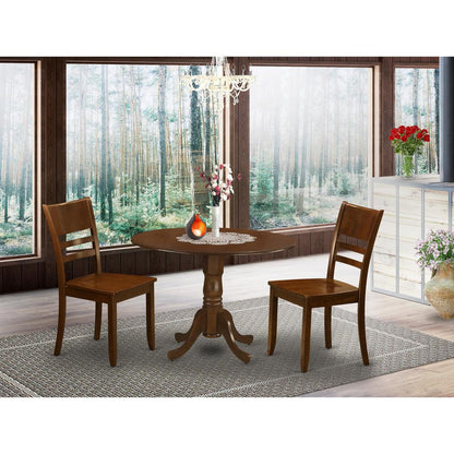 3  Pc  Kitchen  Table  with  2  drop  leaves  and  2Leather  Dinette  Chairs