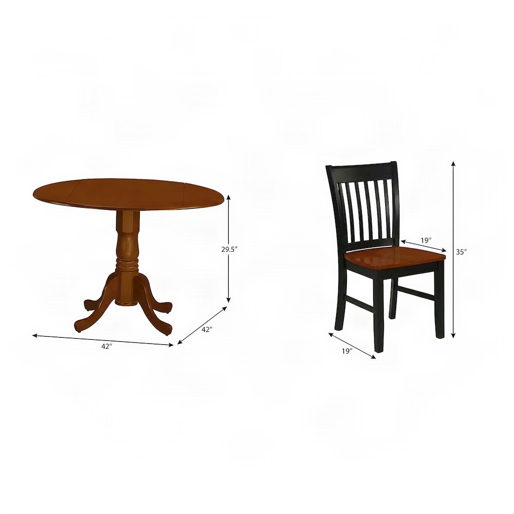 Round Dining Table Set with Pedestal Base for Kitchen or Breakfast Nook