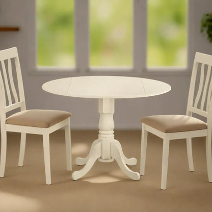 Compact Round Dining Table with Drop Leaves – Ideal for Small Spaces