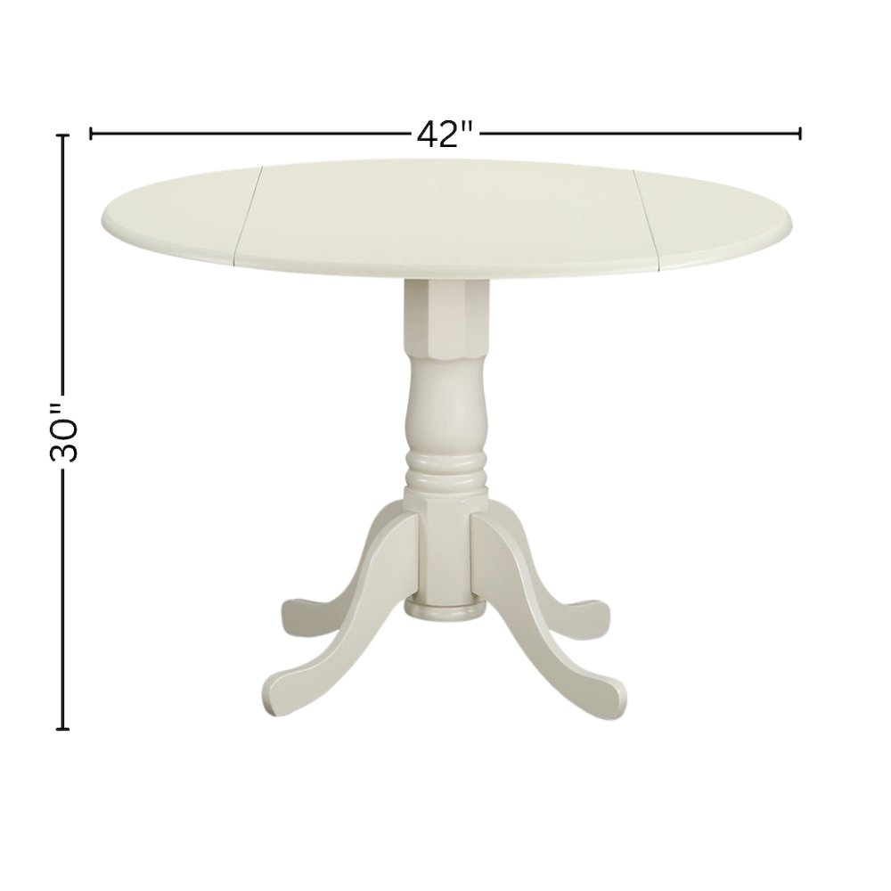 3-Piece Dinette Set, Drop Leaf Table, Linen White, 2 Chairs
