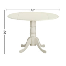 3-Piece Dinette Set, Drop Leaf Table, Linen White, 2 Chairs