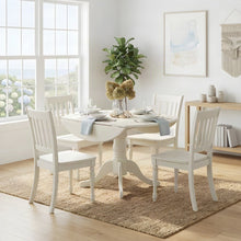 Solid Wood Drop-Leaf Dining Table and Four Chairs with Slatted Chair Back