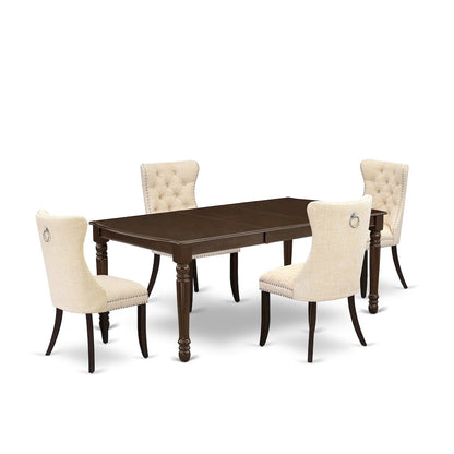 5 Piece Kitchen Table Set Consists of a Rectangle Dining Table