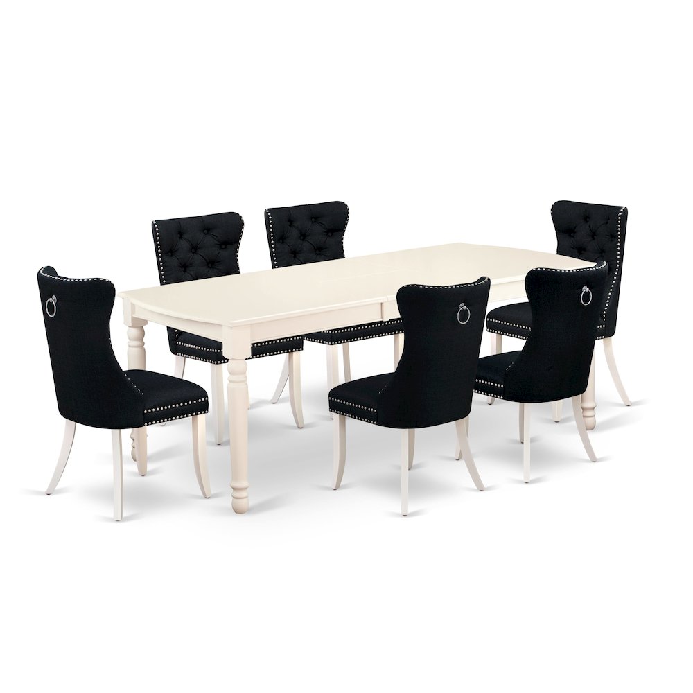 7 Piece Dining Set Consists of a Rectangle Kitchen Table with Butterfly Leaf