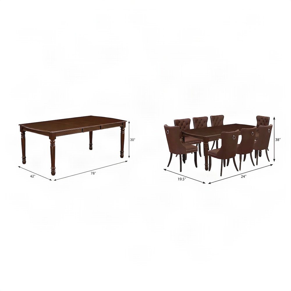 Kitchen Table and Chairs, Wood Dining Room Dinette 9 Piece Set