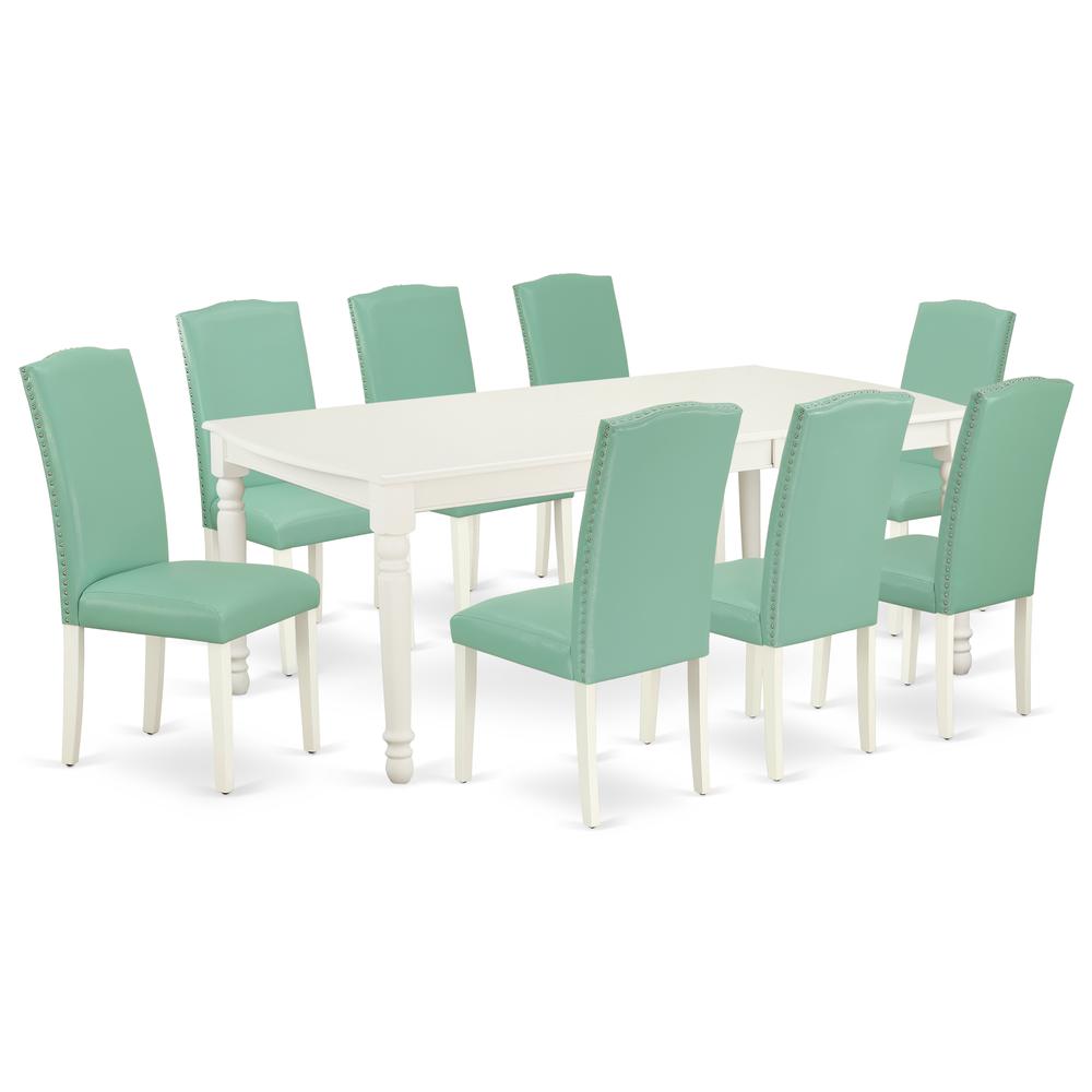 Dining Room Set Linen White, DOEN9-LWH-57