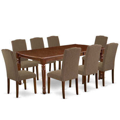 Dining Room Set Mahogany, DOEN9-MAH-18