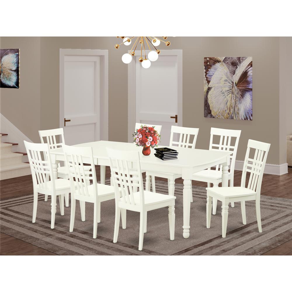 5  PC  Kitchen  Tables  and  chair  set  with  a  Dining  Table  and  8  Kitchen  Chairs  in  Linen  White