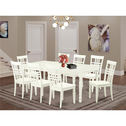 5  PC  Kitchen  Tables  and  chair  set  with  a  Dining  Table  and  8  Kitchen  Chairs  in  Linen  White