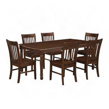 Mahogany Dining Table Set with Chairs, Extendable Kitchen Table