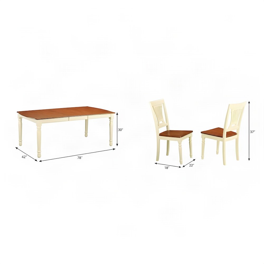 Solid Wood Dining Table with Butterfly Leaf and 8 Chairs, 9 Piece Set