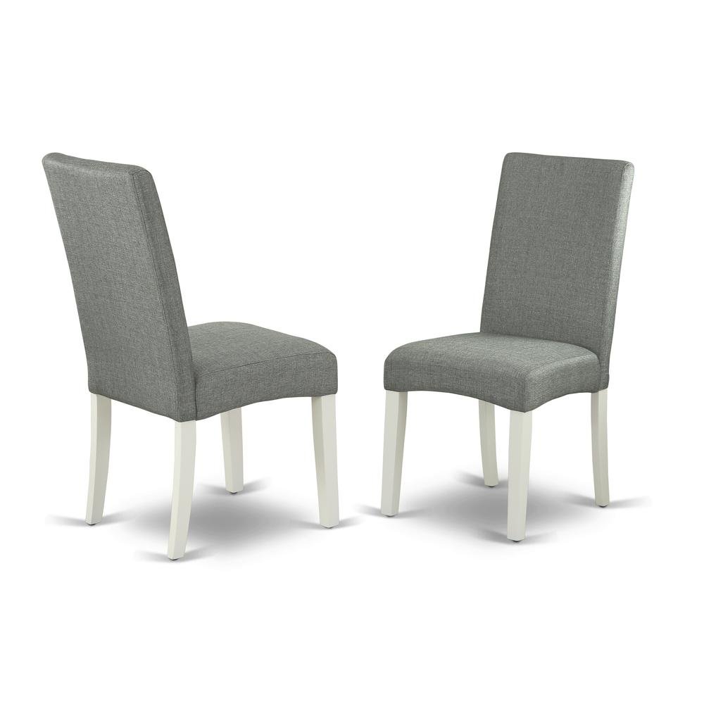 Linen Upholstered Parsons Dining Chair with Padded Seat for Dining Room, Set of 2