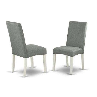 Linen Upholstered Parsons Dining Chair with Padded Seat for Dining Room, Set of 2