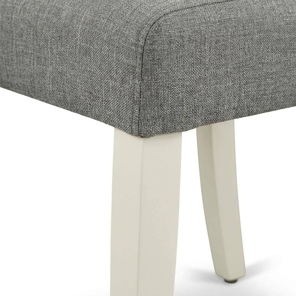 Linen Upholstered Parsons Dining Chair with Padded Seat for Dining Room, Set of 2