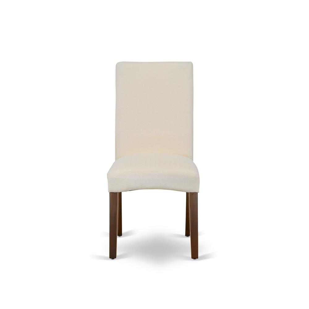 AMDR3-MAH-01 3 Piece Dining Table Set - 1 Wooden Dining Table and 2 Cream Padded Chairs - Mahogany Finish