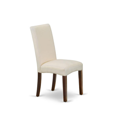 AMDR3-MAH-01 3 Piece Dining Table Set - 1 Wooden Dining Table and 2 Cream Padded Chairs - Mahogany Finish