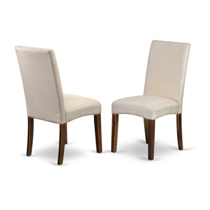 AMDR3-MAH-01 3 Piece Dining Table Set - 1 Wooden Dining Table and 2 Cream Padded Chairs - Mahogany Finish
