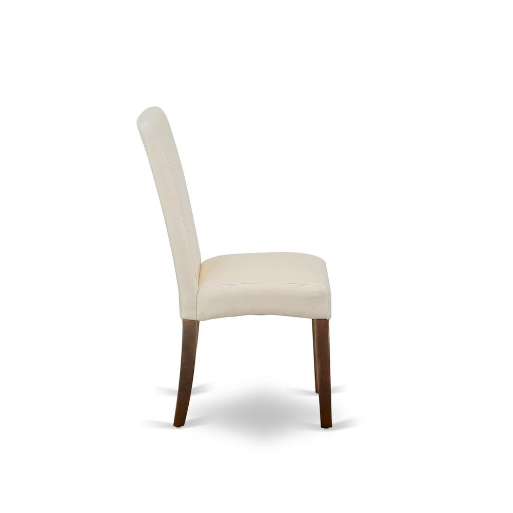AMDR3-MAH-01 3 Piece Dining Table Set - 1 Wooden Dining Table and 2 Cream Padded Chairs - Mahogany Finish