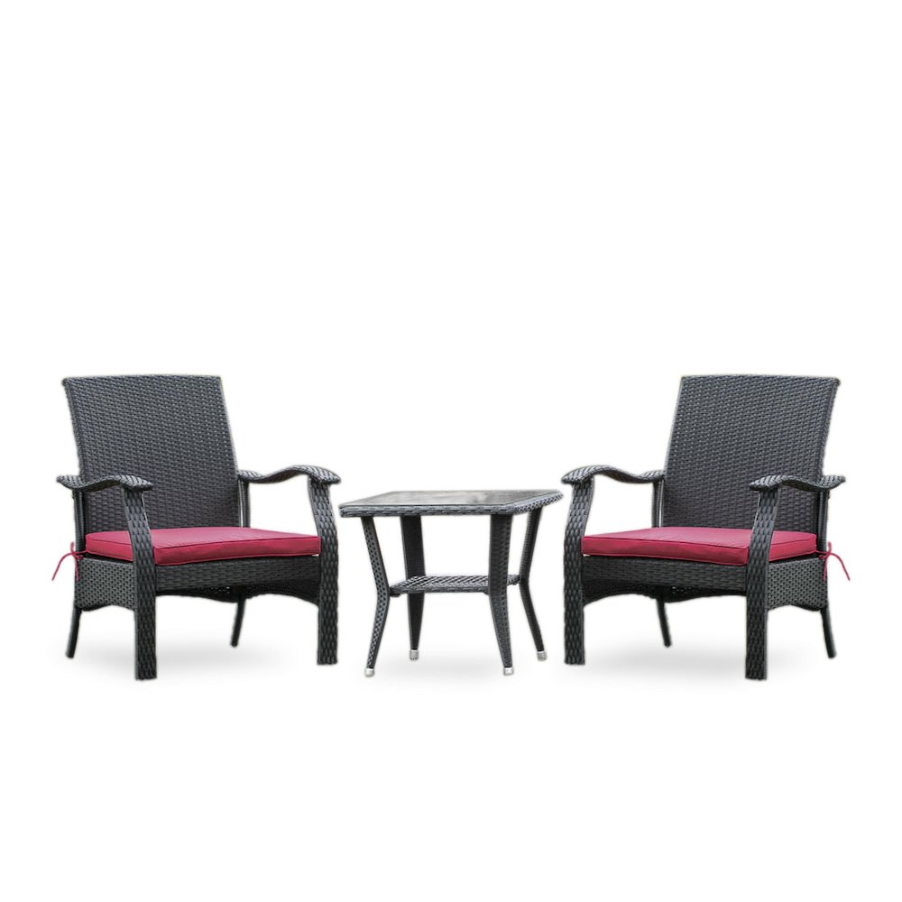 Wicker Patio Set Black, DTL3C01B