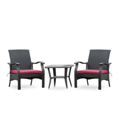 Wicker Patio Set Black, DTL3C01B