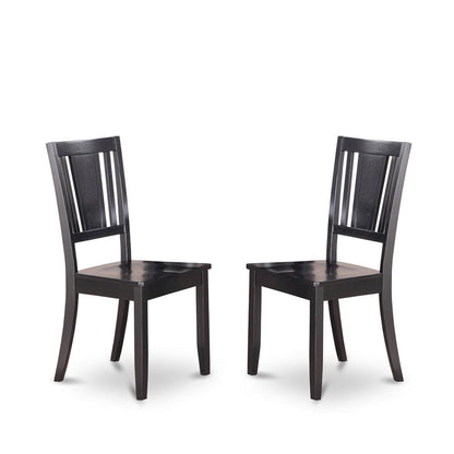 Elegant Black Wooden Dining Chairs – Classic Design, Set of 2