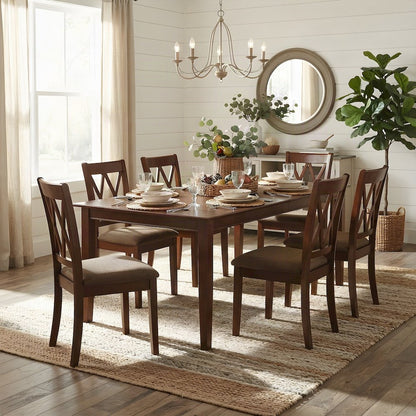 Mahogany Dining Table and Chairs Set for Kitchen or Dining Room