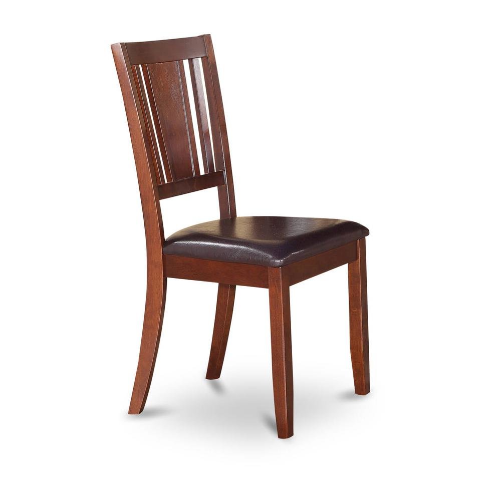 Elegant Wooden Dining Chairs Set of 2 Faux Leather Seat for Kitchen