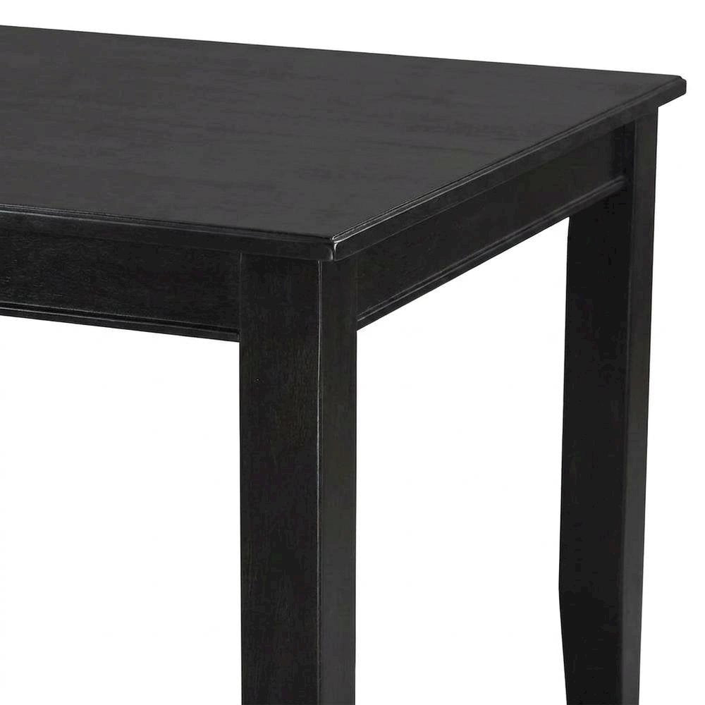 Wood Rectangular Dining and Kitchen Table with Traditional Base, Black