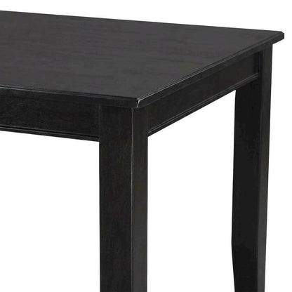 Wood Rectangular Dining and Kitchen Table with Traditional Base, Black