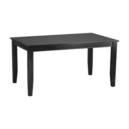 Wood Rectangular Dining and Kitchen Table with Traditional Base, Black