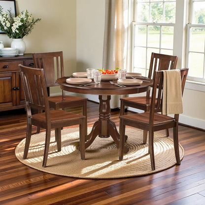 Solid Wood 5 Pc Breakfast Nook Table Set with Kitchen Table Chairs Set of 4