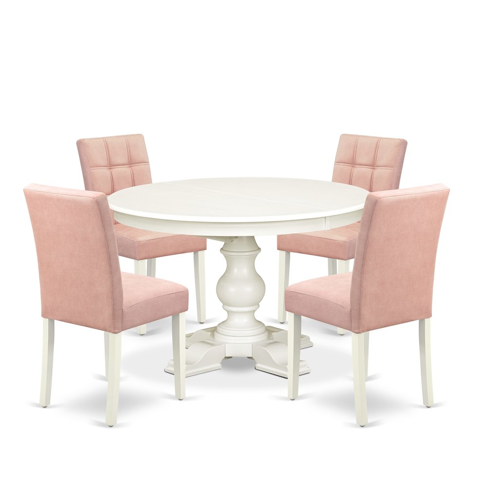 5-Piece Kitchen Table Set, Linen White