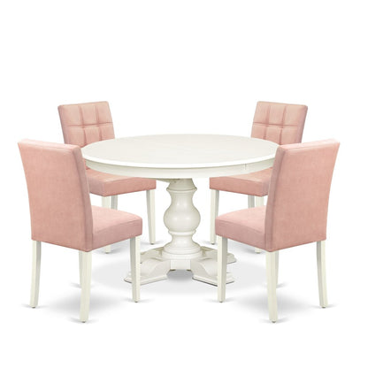 5-Piece Kitchen Table Set, Linen White
