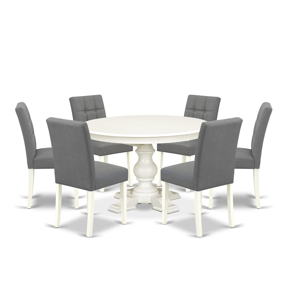 7-Piece Kitchen Table Set, Linen White
