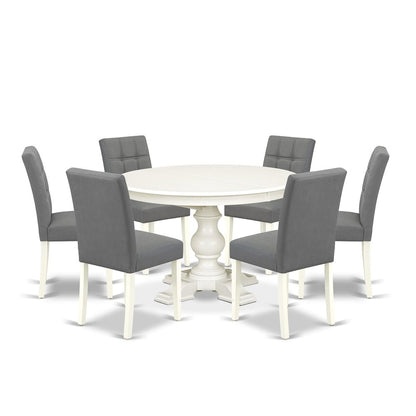 7-Piece Kitchen Table Set, Linen White
