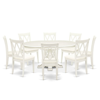 7-Piece Dining Table Set, Linen White