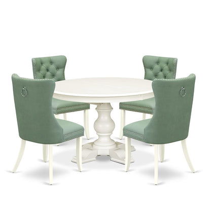 9-Piece Kitchen Dining Set, Linen White
