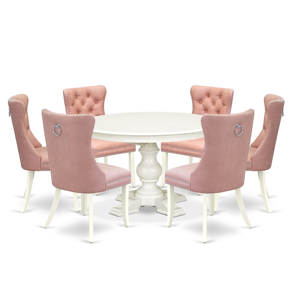 5-Piece Kitchen Table Set, Linen White