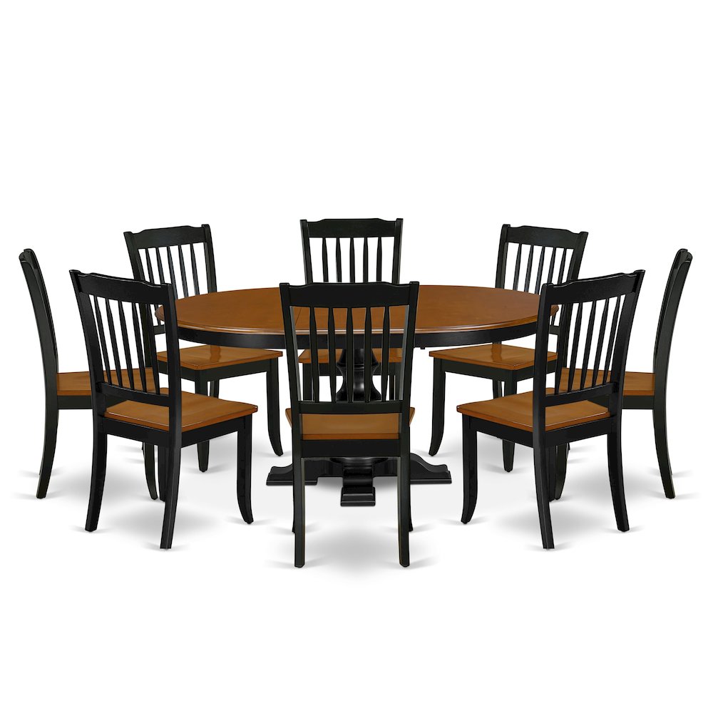 5-Piece Dining Room Table Set, Black & Cherry