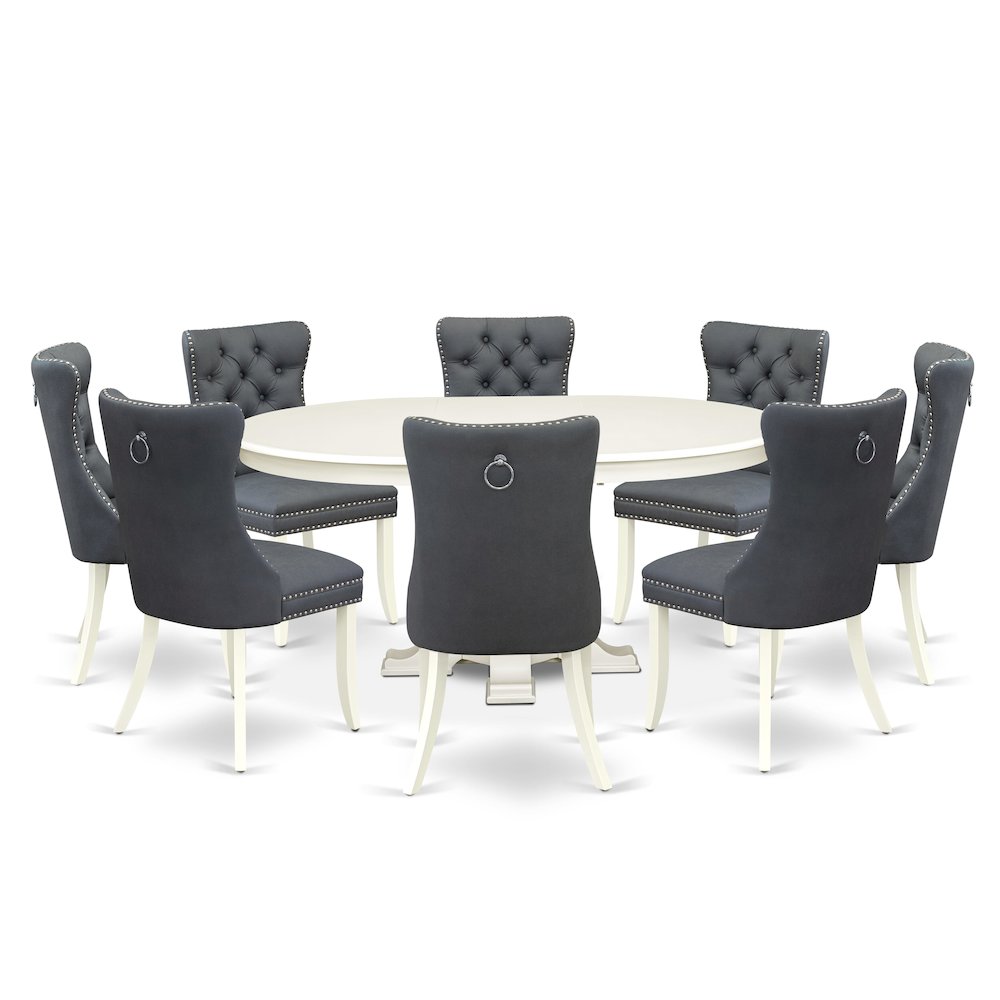 7-Piece Dining Room Table Set, Linen White
