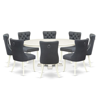7-Piece Dining Room Table Set, Linen White