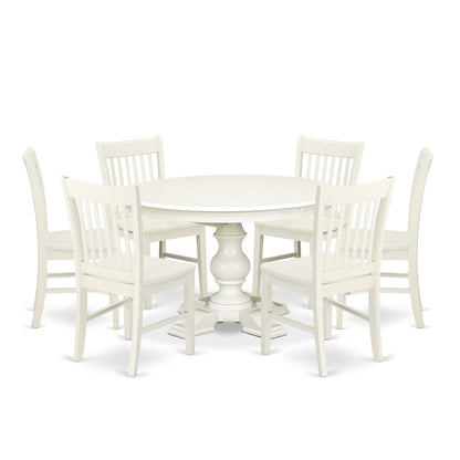 5-Piece Dining Room Table Set, Linen White