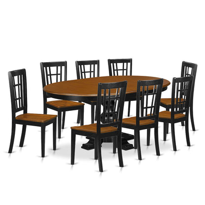 9-Piece Kitchen Room Set, Black & Cherry