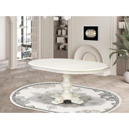 5-Piece Modern Dining Set, Linen White